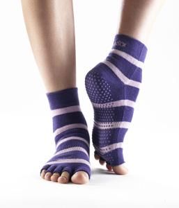 Bezprstové protiskluzové ponožky - barva purple (fialové)